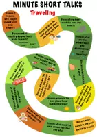 Aperçu - Cartes d'exercices - MINUTE SHORT DISCUSSIONS About Traveling - Speaking Cards / Parlez pendant 1 minute de votre voyage - Speaking Cards - Page de couverture