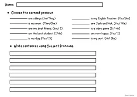 Vista previa - Hojas de trabajo - Subject Pronouns ESL worksheets - página 3