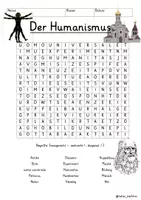 Vorschau - Arbeitsblätter - Humanismus Suchsel Buchstabengitter Geschichte - Deckblatt