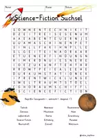 Vorschau - Arbeitsblätter - Science Fiction Suchsel Buchstabengitter Technology Zukunft - Deckblatt