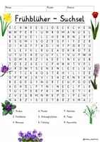 Vorschau - Spiele - Frühblüher Suchsel Buchstabengitter Frühling Blumen Sachunterricht - Deckblatt