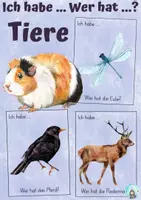Vorschau - Spiele - Ich habe ... Wer hat ...? Tiere (Lesespiel für Gruppen) - Deckblatt