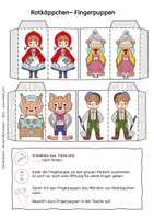 Vorschau - Mal- und Bastelvorlagen - Märchen-Fingerpuppen Rotkäppchen - Seite 2