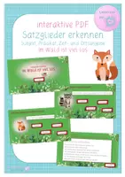 Vorschau - Interaktives Material - interaktive PDF - Satzglieder erkennen- Im Wald ist viel los (SPZO) - Deckblatt