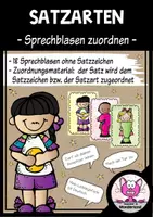 Vorschau - Stundenentwürfe - Satzarten: Sprechblasen (Zuordnung von Satz und Satzzeichen) - Deckblatt