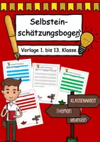 Vorschau - Stationenlernen - Selbsteinschätzungsbogen Vorlage blau grau grün rot - Deckblatt
