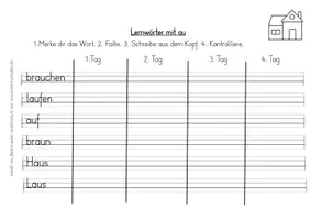 Vorschau - Arbeitsblätter - Rechtschreibung - Lernwörter au - 4-Tage-Training Druckschrift - Seite 3