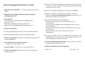 Vorschau - Arbeitsblätter - Bestimmung von Kleintieren am Schulteich - Deckblatt