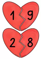Vorschau - Fördermaterial/Inklusion - Verliebte Zahlen - Tafelmaterial - Legekarten - Spielkarten - Seite 1