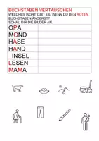 Vorschau - Arbeitsblätter - Buchstaben vertauschen - Deckblatt
