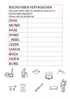 Vorschau - Arbeitsblätter - Buchstaben vertauschen - Seite 1