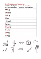 Vorschau - Arbeitsblätter - Buchstaben vertauschen - Seite 3