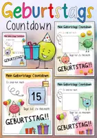 Vorschau - Mal- und Bastelvorlagen - DIY Geburtstags Countdown / Geburtstagskind - Deckblatt