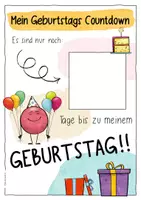 Vorschau - Mal- und Bastelvorlagen - DIY Geburtstags Countdown / Geburtstagskind - Seite 1