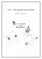 Vorschau - Arbeitsblätter - Mini Heft Weihnachten Klasse 1 Mathematik - Deckblatt