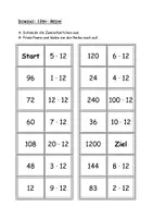 Vorschau - Arbeitsblätter - Mathematik großes Einmaleins Kopfrechnen Domino 12er Reihe - Deckblatt