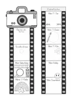 Vorschau - Mal- und Bastelvorlagen - Das bin ich - Fotokamera mit Filmrolle Bastelvorlage - Seite 1