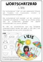 Vorschau - Mal- und Bastelvorlagen - L'ÉTÉ (Sommer) - Wortschatzrad (Französisch) - Seite 1