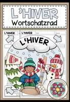Vorschau - Arbeitsblätter - L'HIVER (Winter) - Wortschatzrad (Französisch) - Deckblatt