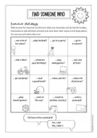 Vista previa - Hojas de trabajo - My summer holidays: Find someone who (Inglés) - página 2