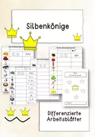 Vorschau - Arbeitsblätter - Silbenkönige Arbeitsblätter Differenziert Schwingen - Deckblatt