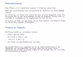 Vorschau - Arbeitsblätter - Frühling Klappheft Klasse 2 - sinnentnehmendes Lesen - Seite 2