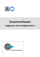 Vorschau - Arbeitsblätter - Zusammenfassen - durch Weglassen und Verallgemeinern - Seite 1