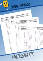 Vorschau - Arbeitsblätter - Vertretungsunterricht Mathe - Subtraktionssaufgaben (3 Niveaus) - Deckblatt