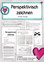 Vorschau - Mal- und Bastelvorlagen - Perspektivisch Zeichnen - einfache Übungen - Deckblatt
