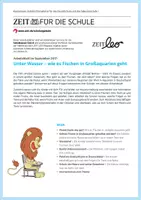 Vorschau - Arbeitsblätter - Unter Wasser – wie es Fischen in Großaquarien geht - Deckblatt