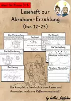 Vista previa - Unidades / Secuencias / Situaciones de Aprendizaje - Alemán Leseheft Abraham und Sara Abrahamerzählung Religion Grundschule Altes Testament Bibel Abrahamserzählung - Portada