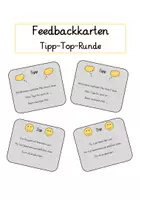 Vista previa - Juegos / Gamificación - Alemán Feedbackkarten Tipp-Top-Runde Rückmeldung geben - Portada