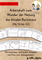 Vista previa - Unidades / Secuencias / Situaciones de Aprendizaje - Alemán Arbeitsheft " Die Heilung des blinden Bartimäus " Wunder Jesu Wundererzählung Religion Grundschule Jesus Bibel - Portada