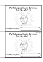 Vista previa - Unidades / Secuencias / Situaciones de Aprendizaje - Alemán Arbeitsheft " Die Heilung des blinden Bartimäus " Wunder Jesu Wundererzählung Religion Grundschule Jesus Bibel - página 1