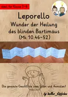 Vista previa - Unidades / Secuencias / Situaciones de Aprendizaje - Alemán Leporello " Die Heilung des blinden Bartimäus " Wunder Jesu Wundererzählung Religion Grundschule Jesus Bibel - Portada