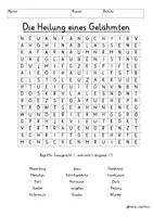 Vista previa - Juegos / Gamificación - Alemán Heilung Gelähmter Suchsel Religion Grundschule Neues Testament Bibel Buchstabengitter - página 1