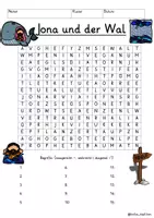 Vista previa - Juegos / Gamificación - Alemán Jona und der Wal Suchsel Version 2 Altes Testament (Buchstabengitter) Religion Grundschule Bibel - página 2