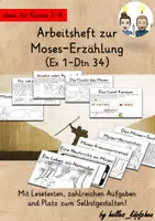 Vista previa - Unidades / Secuencias / Situaciones de Aprendizaje - Alemán Arbeitsheft Moses Exodus und Dekalog Mose Religion Grundschule Altes Testament Bibel - Portada