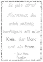 Vista previa - Unidades / Secuencias / Situaciones de Aprendizaje - Alemán Joan Miro - Künstler Zitat zum kreativen Ausmalen/Gestalten inkl. Reflexion Kunst Grundschule Kunstunterricht Malen Maler - Portada
