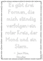 Vista previa - Unidades / Secuencias / Situaciones de Aprendizaje - Alemán Joan Miro - Künstler Zitat zum kreativen Ausmalen/Gestalten inkl. Reflexion Kunst Grundschule Kunstunterricht Malen Maler - página 1