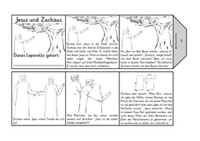 Vista previa - Unidades / Secuencias / Situaciones de Aprendizaje - Alemán Leporello Jesus und Zachäus Religion Grundschule Unterstufe Neues Testament Bibel - página 1