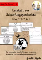 Vista previa - Unidades / Secuencias / Situaciones de Aprendizaje - Alemán Leseheft zur Schöpfung Schöpfungsgeschichte Religion Grundschule Altes Testament Bibel - Portada