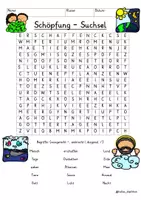 Vista previa - Juegos / Gamificación - Alemán Schöpfung Suchsel Buchstabengitter Version 2 Schöpfungsgeschichte Religion Grundschule Bibel - Portada