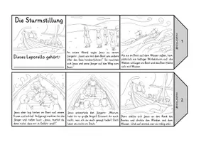 Vista previa - Unidades / Secuencias / Situaciones de Aprendizaje - Alemán Leporello " Die Sturmstillung " Wunder Jesu Wundererzählung Religion Grundschule Jesus Bibel - página 1