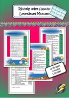 Vorschau - Stationenlernen - richtig oder falsch Monate - Deckblatt