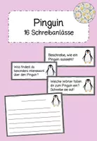 Vorschau - Aufgabenkarten - Pinguin Schreibanlässe+ Schreibvorlage - Deckblatt