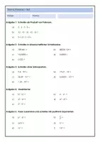 Vorschau - Test - Mathe 8/9 Potenzen Test - Seite 1