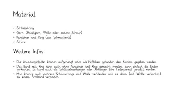 Vorschau - Mal- und Bastelvorlagen - Ein Armband aus Häkelgarn und einem Schlüsselring gestalten - Seite 1