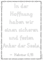 Vista previa - Unidades / Secuencias / Situaciones de Aprendizaje - Alemán Bibelverse Hoffnung inkl. Reflexionsteil - zum Ausmalen, kreativen Gestalten, Reflektieren und Theologisieren mit Kindern im Religionsunterricht Bibel - página 1