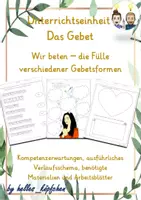 Vorschau - Stundenentwürfe - Unterrichtsentwurf - Grundtypen des Gebets - Fürbitte Dank Lob Klage - Deckblatt